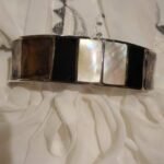 Bracelete em Prata com Madrepérola e Onix