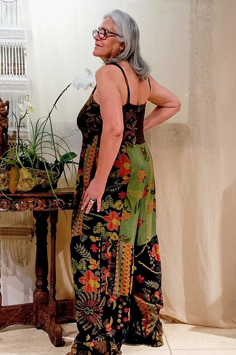 macação de alça patchwork verde4