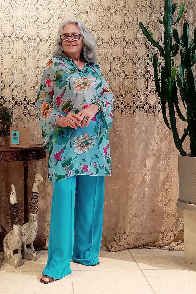 tunica shiffon estampada azul 3