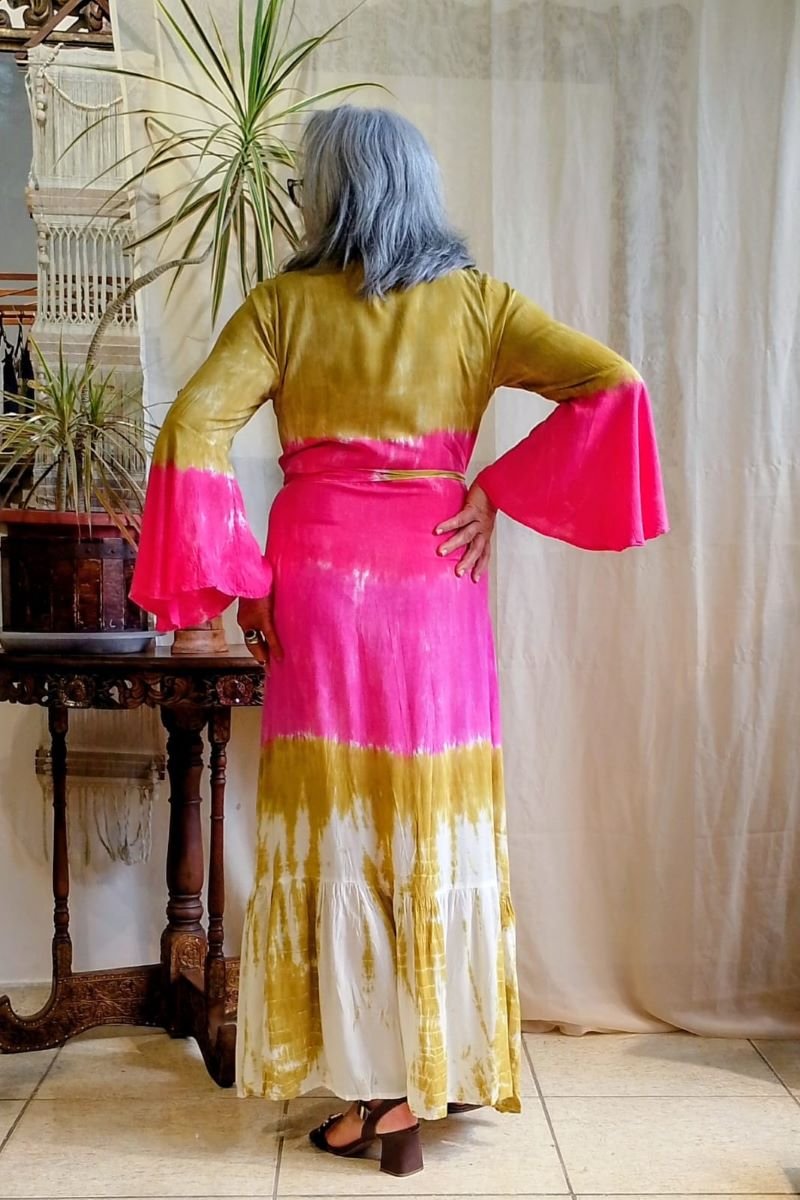 vestido envelope longo tie dye pink e verde musgo32