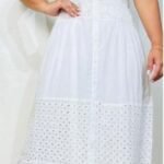 Vestido Longo em Algodão e Laise com Alça