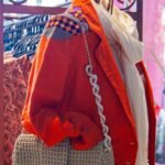 Casaco Spenser em Algodão Laranja com Bordados e Espelhinhos