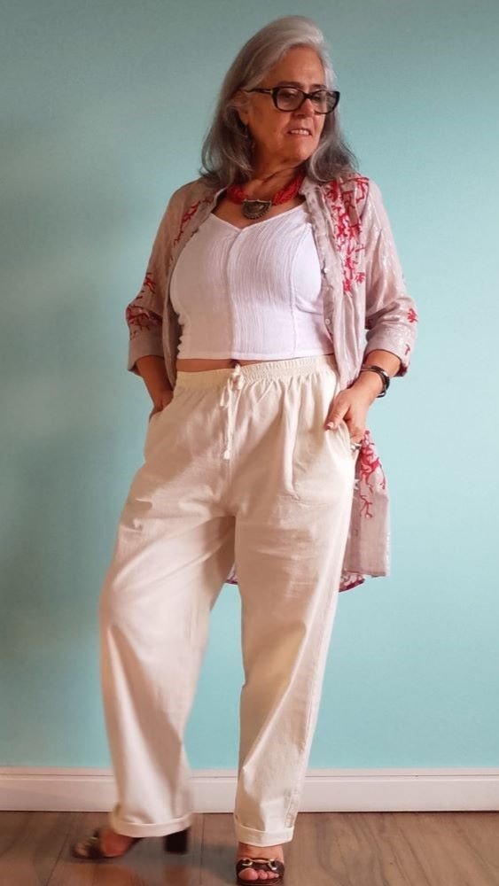 Calça em Algodão Unissex com Elástico Cintura Off P