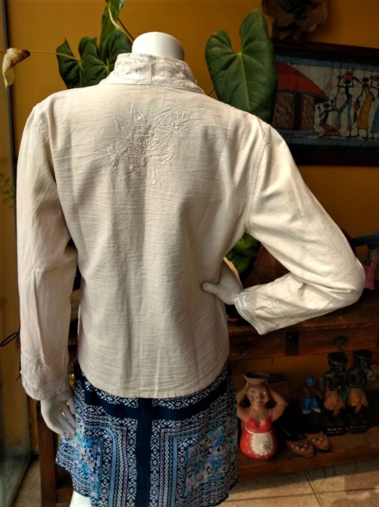 Casaco Spencer em Algodão com Mangas Longas