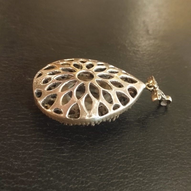 Pingente em Prata e Banho Zirconia Rubi Gota G