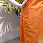 Punjab em Algodão Bordado Azul e Pink M