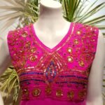 Punjab em Crepe Bordado Pink P
