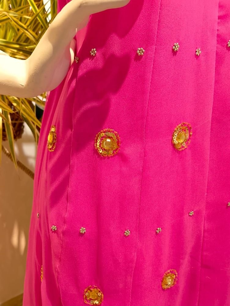 Punjab em Crepe Bordado Pink P