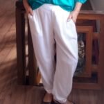 Calça em Viscose Pala Boca Fina Punho Branca G