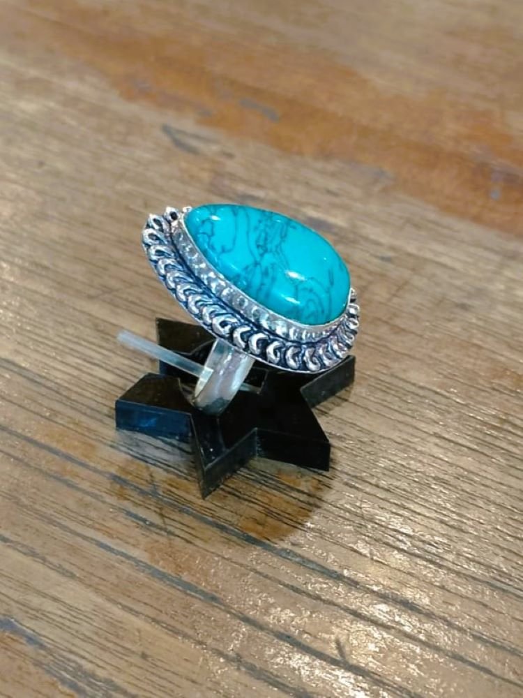 Anel Alpaca Gota Turquesa G