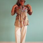 Túnica em Algodão Bordada Ppons Meias Mangas Zest G