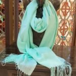 Pashmina em Viscose e Seda 0,70X1,80 mt Verde Agua