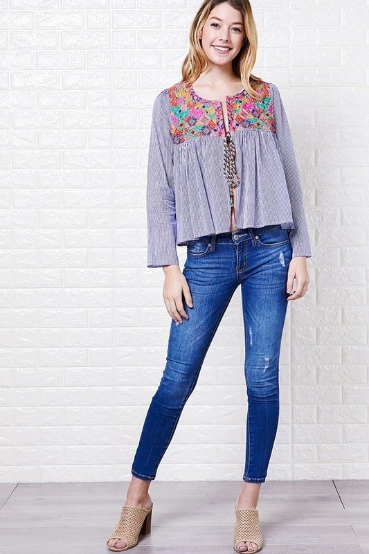 Casaqueto em Algodão com Listras