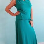 Saia Midi Godê em Viscolycra Jade