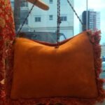 Bolsa Carteira Bordada com Missangas e Espelhos