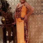 Vestido Longo em Viscose com Alça e Cropped Patchwork Salmon