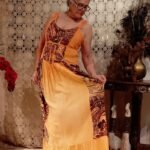 Vestido Longo em Viscose com Alça e Cropped Patchwork Salmon