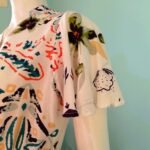 Vestido Longo em Viscose Gola Pe V Mangas Curtas Estampa Digital Branco M