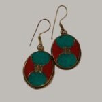 Brinco Alpaca Oval OM Coral Turq