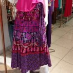 Saia Longa em Viscose Pareô Estampa Mandala Paisleys Lilás e Rosa