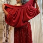 Saia Longa em Shiffon com Estampa Marron e Dourado VInho C