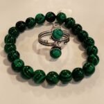 Anel Prateado 2 Pdrs Malaquita