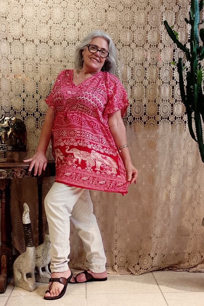 Kaftan Média em Seda Indiana Estampas Diversas PROMO MARÇO 26