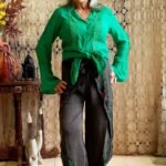 Calça Envelope Viés em Viscose Estonada Bordada Colors Grafite