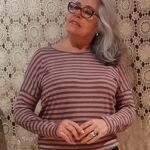 Camiseta em Malha Prime com Mangas Longas Listras Cinza e Rosê