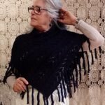 Poncho Mini em Lã Marinho