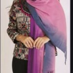 Pashmina em Viscose com Franjas Degradê Rosa