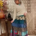 Saia Longa em Seda Indiana Patchwork Estampadas Diversas