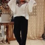 Calça em Viscose Pala Boca Fina Punho Preta M