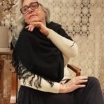 Pashmina em Lã com Pelo Preto