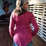 Blusa em Malha de Lã com Mangas Longas Customizada Rosa