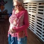 Blusa em Malha de Lã com Mangas Longas Customizada Rosa