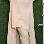 Conjunto de Calça e Tunica Longa em Algodão Cru M