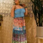 Saia Longa em Seda Indiana Patchwork Estampadas Diversas