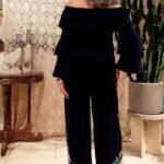 Bata Ciganinha em Viscose Babado Mangas Sino Marinho G