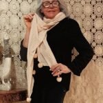 Pashmina em Lã com Pontinhos e Pompons Pessego