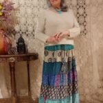 Saia Longa em Seda Indiana Patchwork Estampadas Diversas