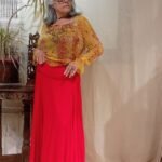 Saia Longa em Viscose Godê e Pala Preta