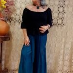 Cropped Ciganinha em Viscose Lastex Total Preto
