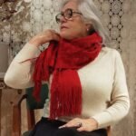 Cachecol em Lã Felpuda Vermelho