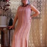 Vestido em Tear Cavado Longo Laranja