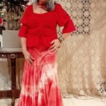 Saia Longa Vies em Algodão tipo 3 Marias Tie Dye Vermelha